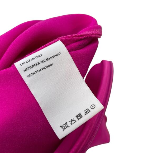 Bhldn Jennings Satin Dress Cowl-Neck‎ Ruched Side-Slit Satin Gown Fuchsia Size 4 - Picture 15 of 16